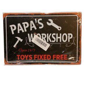 Nostalgic Papa's Workshop Media Golden Era Pin Up Art Tin 12"x 8" Sign New